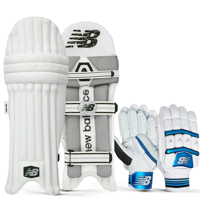 New Balance Burn Plus Cricket Batting Gloves & Pads Bundle