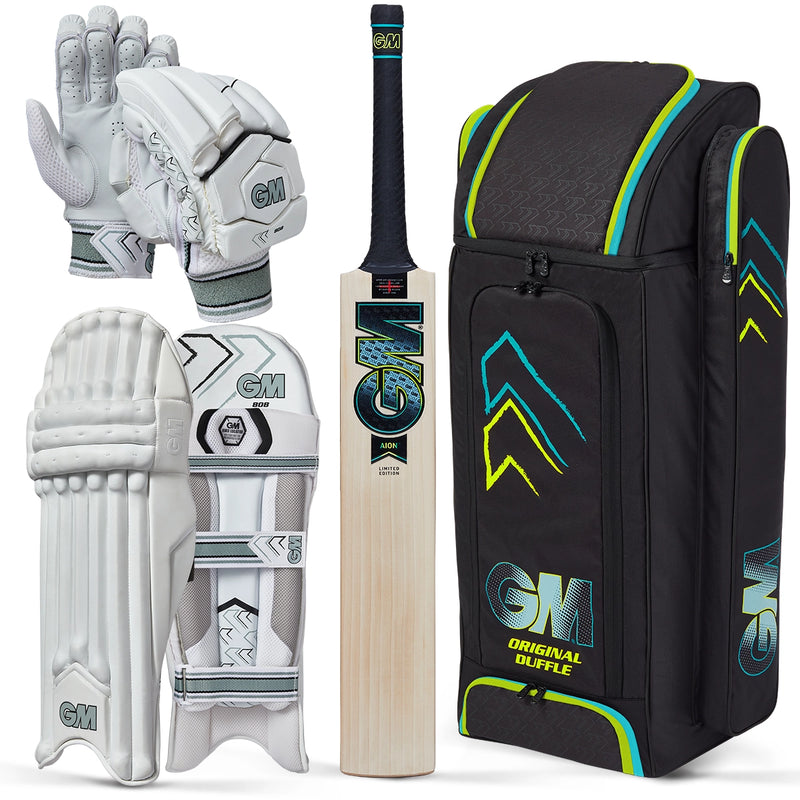 Gunn & Moore Aion DXM 808 Cricket Bat, Gloves, Pads & Bag Bundle