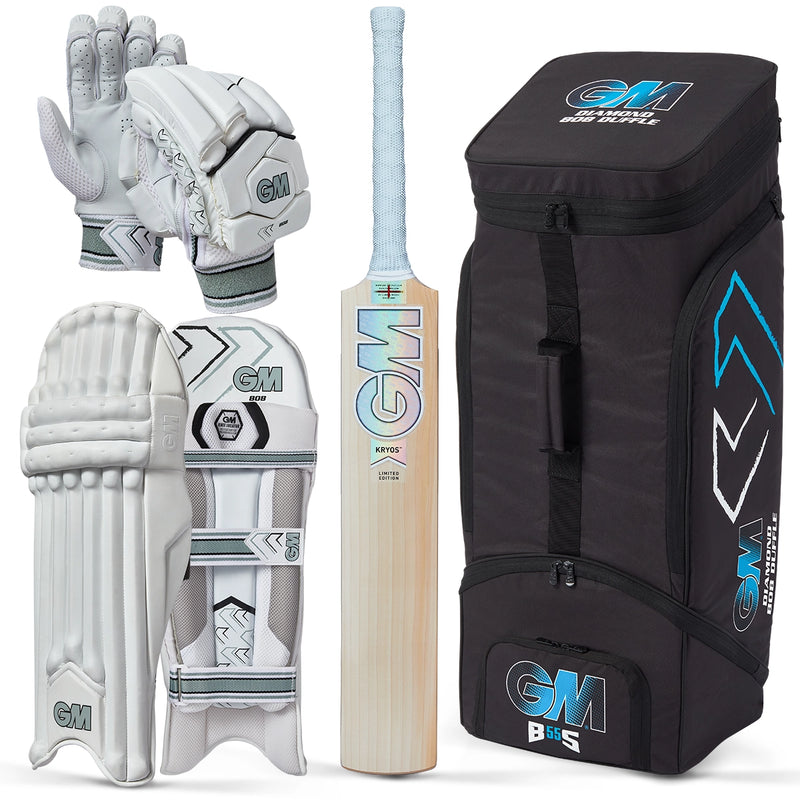Gunn & Moore Kryos 808 Cricket Bat, Gloves, Pads & Bag Bundle