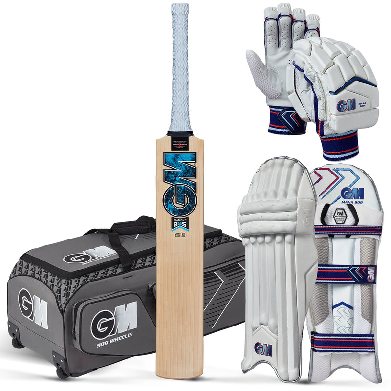 Gunn & Moore Diamond DXM 909 Cricket Bat, Gloves, Pads & Bag Bundle