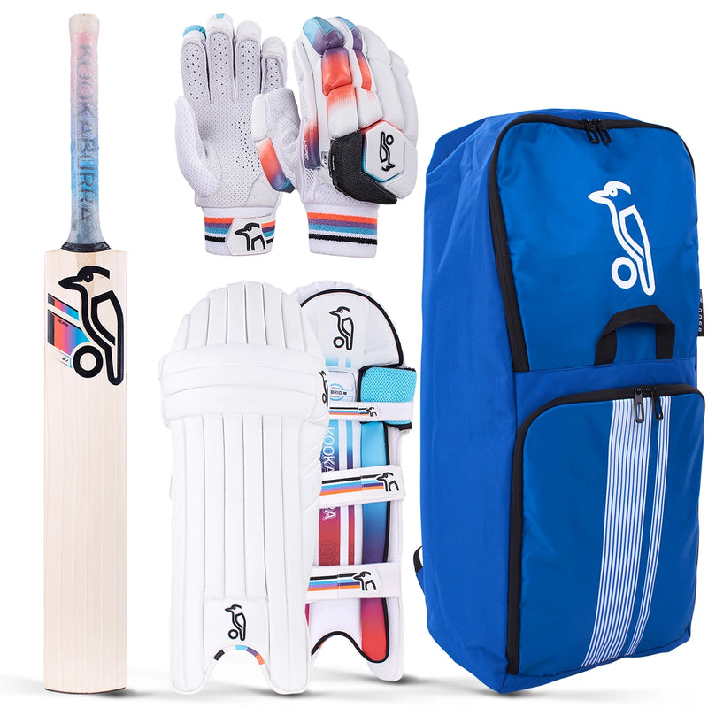 Kookaburra Aura 2.1 Cricket Bat, Gloves, Pads & Bag Bundle