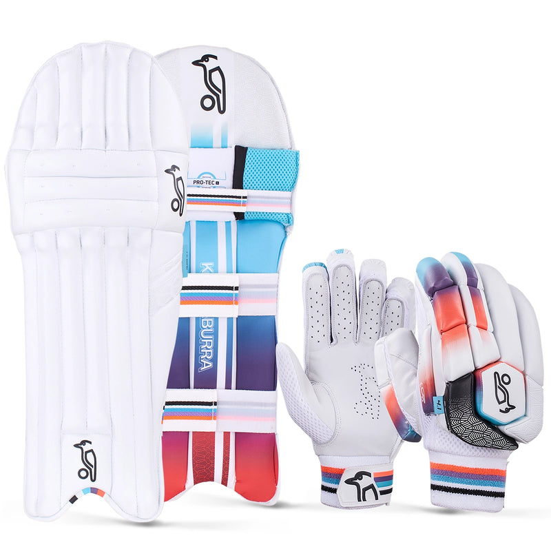 Kookaburra Aura 4.1 Cricket Batting Gloves & Pads Bundle
