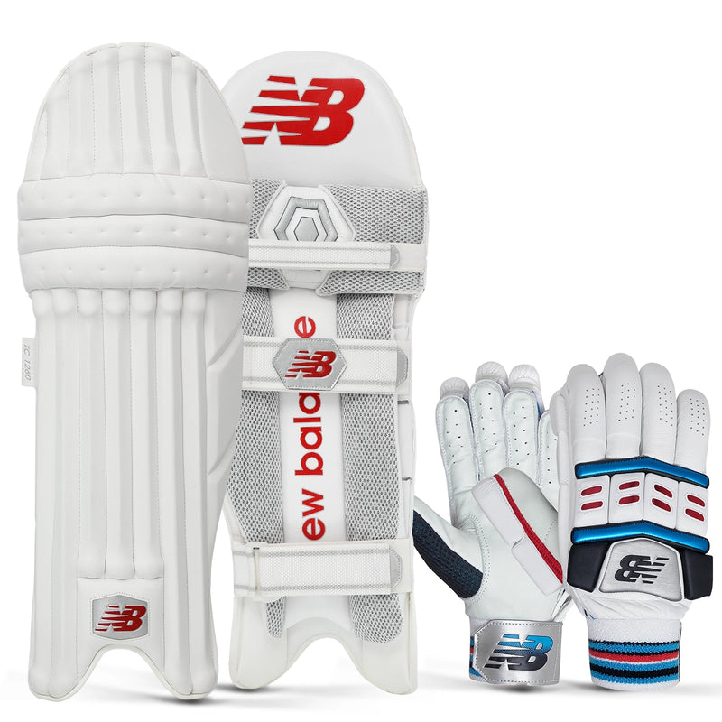 New Balance TC 1160 Cricket Batting Gloves & Pads Bundle
