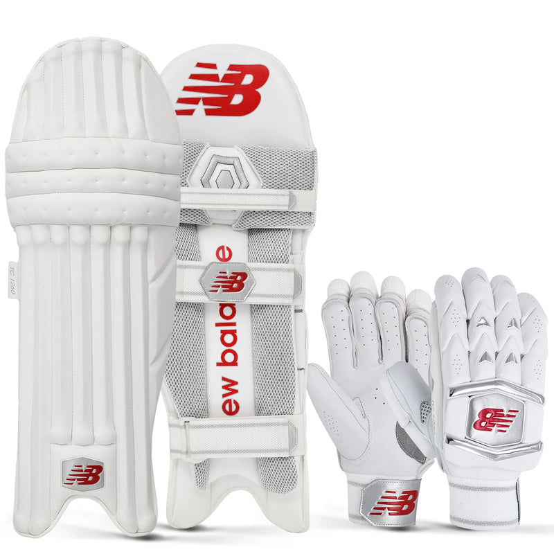 New Balance TC 1260 Cricket Batting Gloves & Pads Bundle