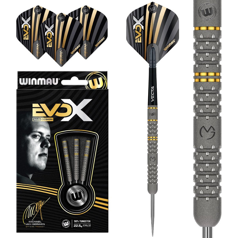 Winmau Mvg Evo X Darts 90% Tungsten Steel Tip Darts