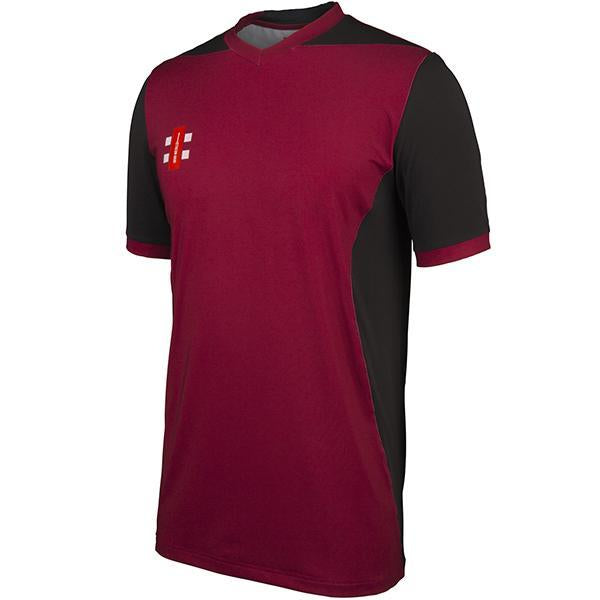 Gray Nicolls T20 Short Sleeve Cricket Shirt Maroon/Black