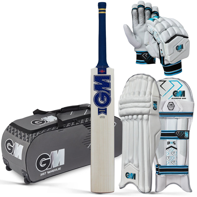 Gunn & Moore Brava DXM 909 Cricket Bat, Gloves, Pads & Bag Bundle