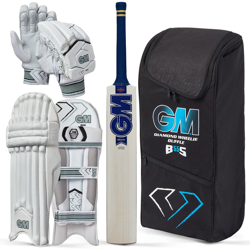Gunn & Moore Brava 808 Cricket Bat, Gloves, Pads & Bag Bundle