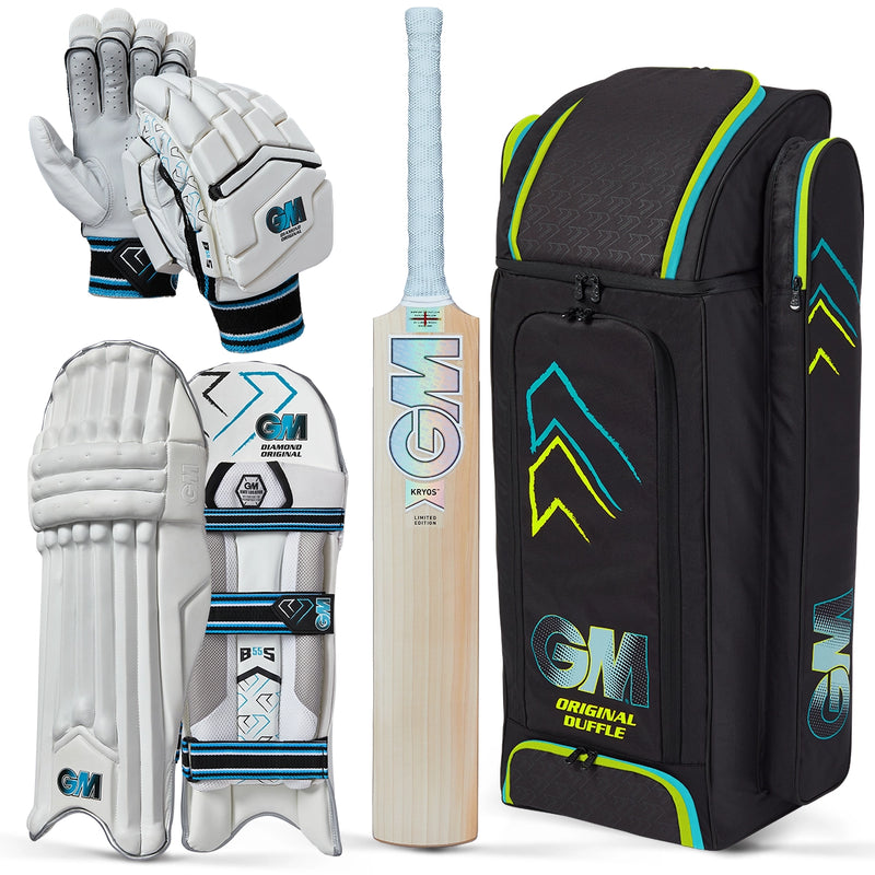 Gunn & Moore Kryos Original Cricket Bat, Gloves, Pads & Bag Bundle