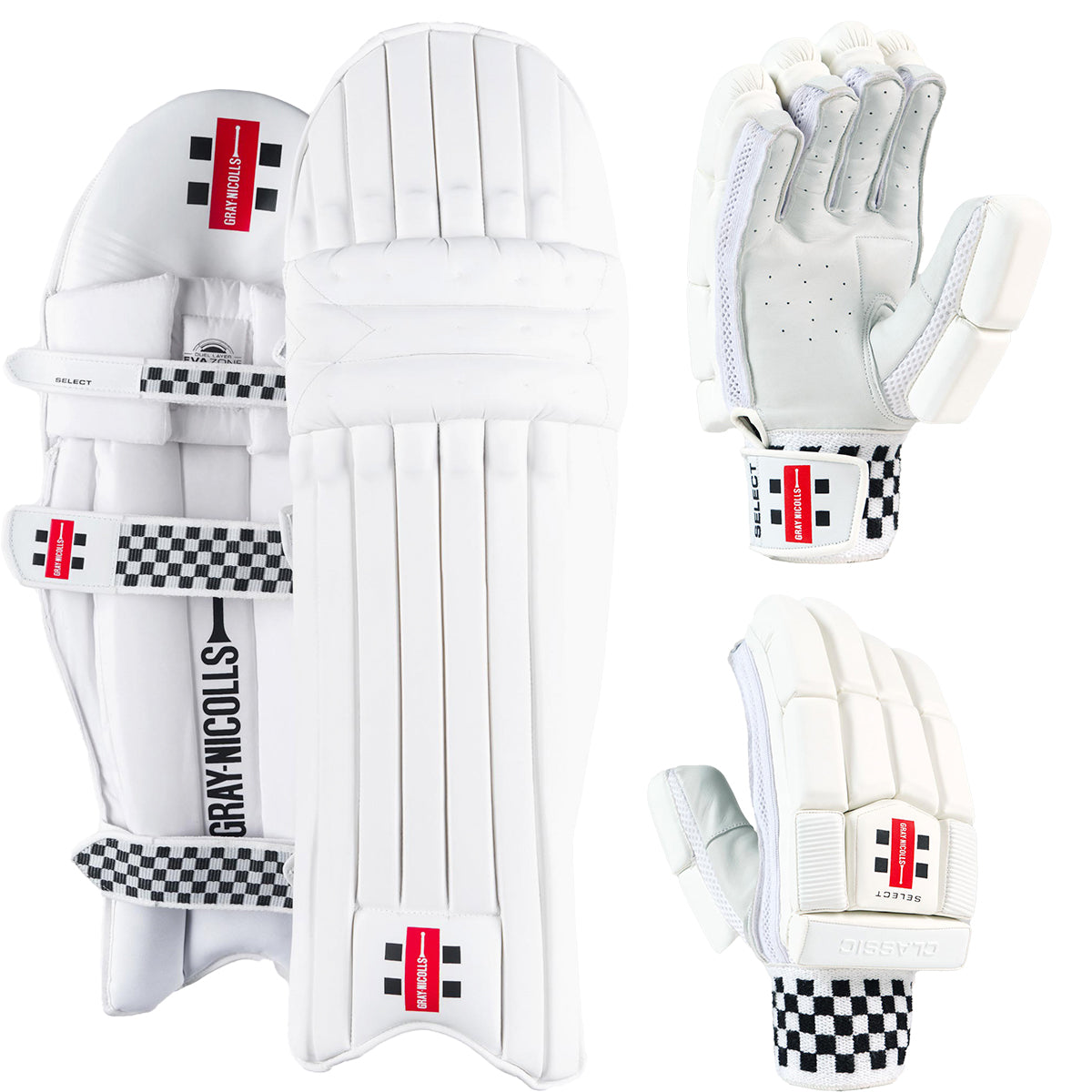 Classic Select Gray-Nicolls Classic Select Cricket Batting Gloves & Pads Bundle ...