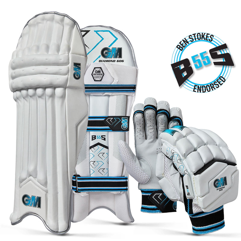 Gunn & Moore Diamond 606 Cricket Batting Gloves & Pads Bundle- 2024