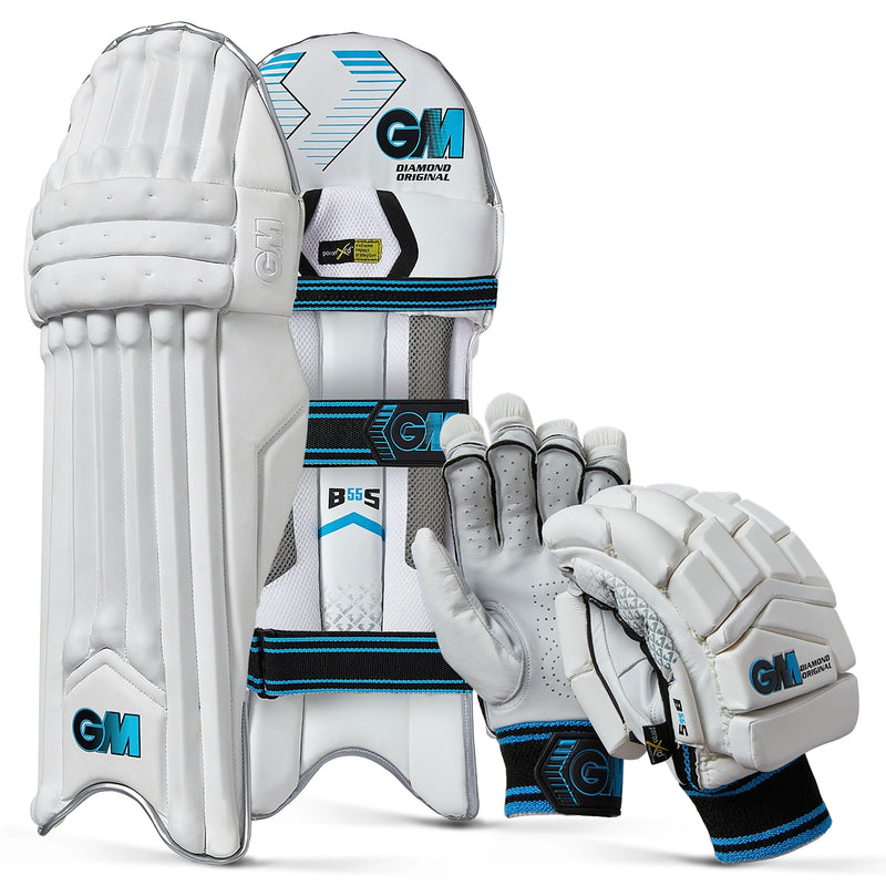 Gunn & Moore Diamond Original Cricket Batting Gloves, Pads - 2023 Bundle