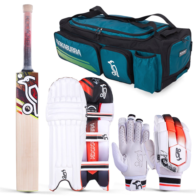 Kookaburra Stealth 3.1 Cricket Bat, Gloves, Pads & Bag Bundle
