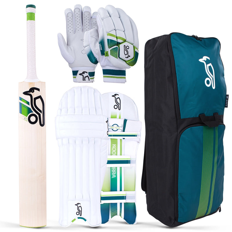 Kookaburra Kahuna 4.1 Cricket Bat, Gloves, Pads & Bag Bundle
