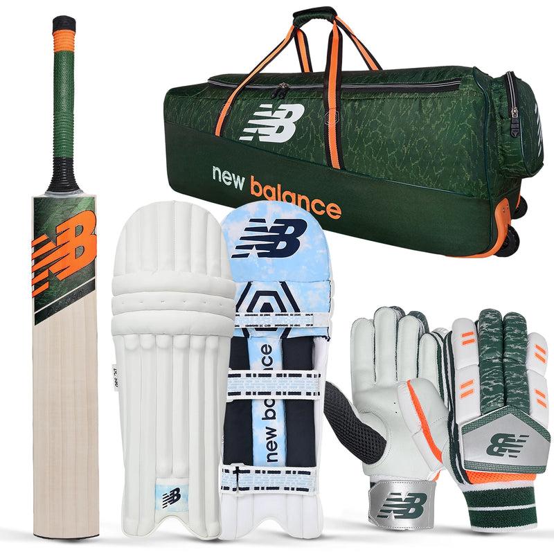 New Balance DC 580 Cricket Bat, Gloves, Pads & Bag Bundle