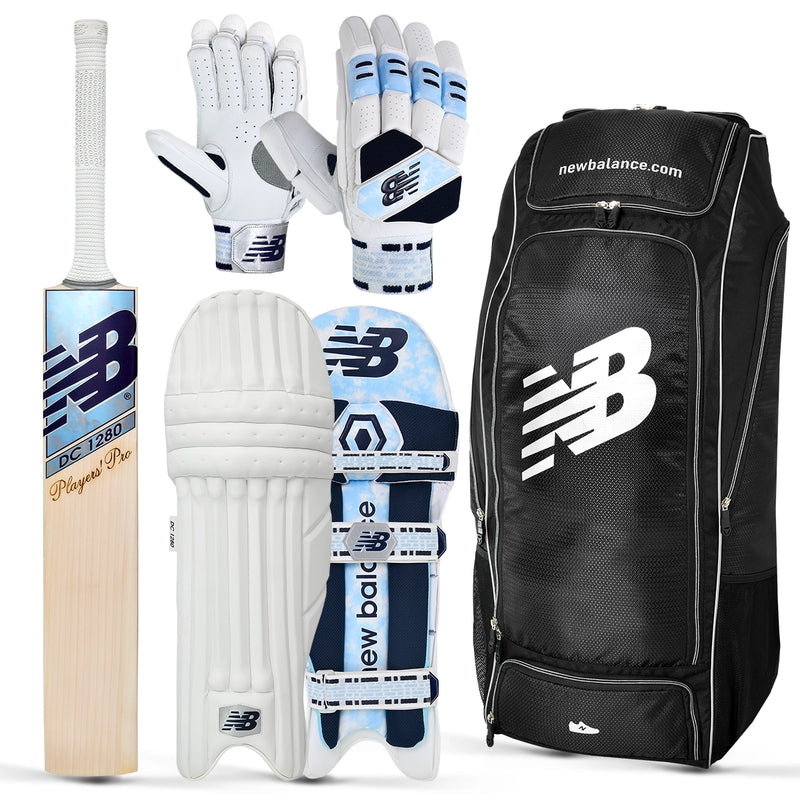 New Balance DC Pro Players Cricket Bat, Gloves, Pads & Bag Bundle
