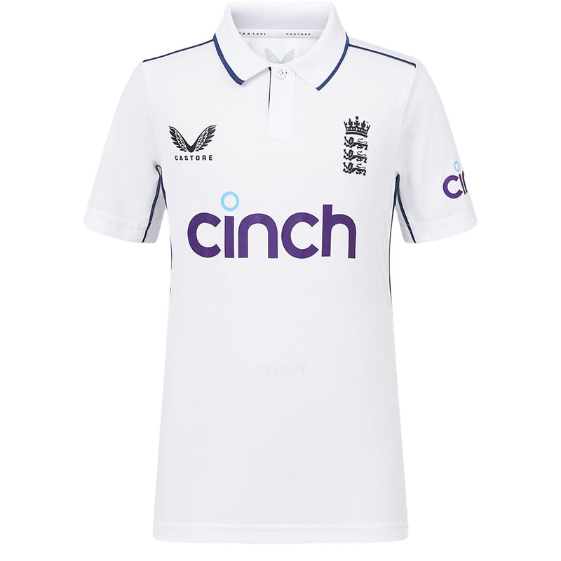 ECB Test Replica Short Sleeve Junior Shirt - 2024