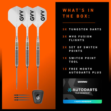 Winmau Gian van Veen W-Max 90% Switch Point Steel Tip Darts