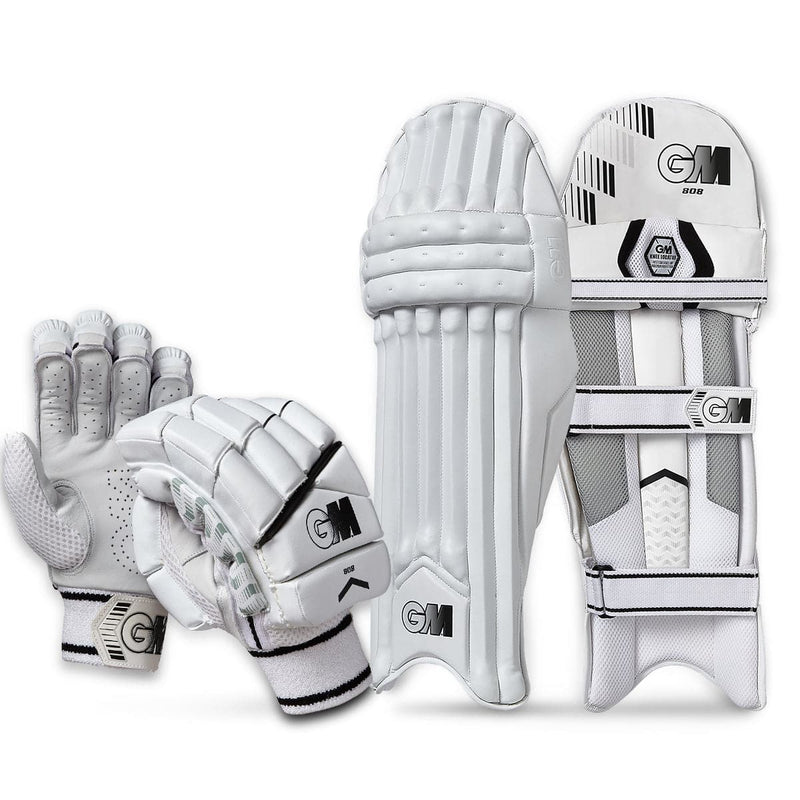 Gunn & Moore 808 Cricket Batting Gloves, Pads Bundle