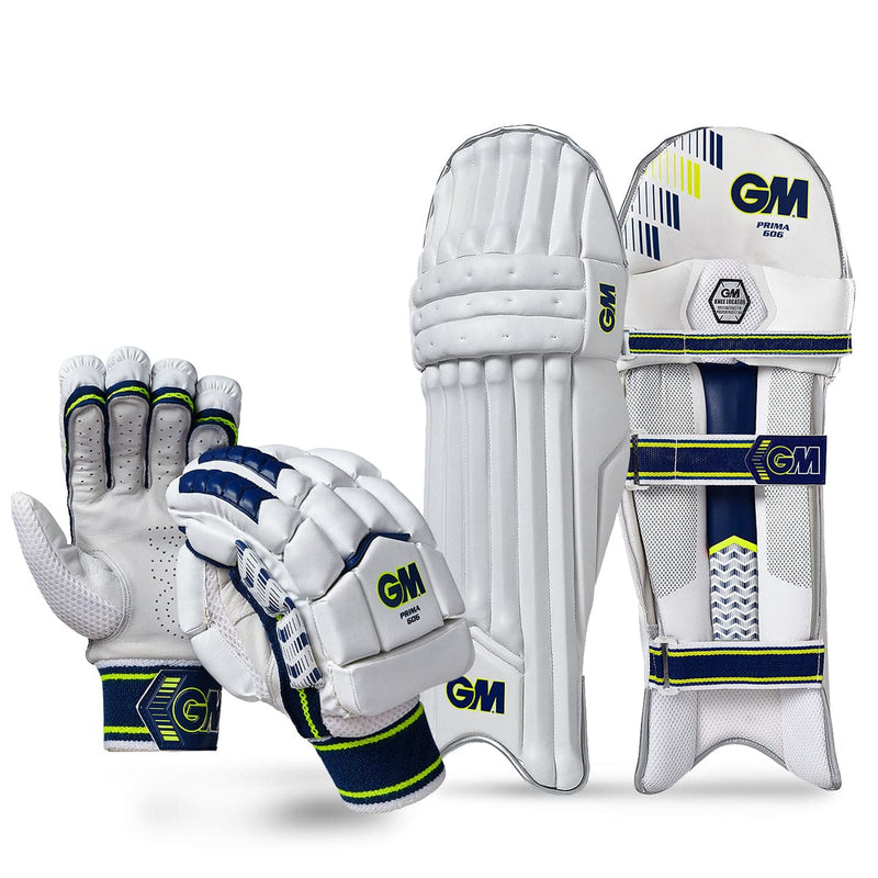 Gunn & Moore Prima 606 Cricket Batting Gloves, Pads Bundle